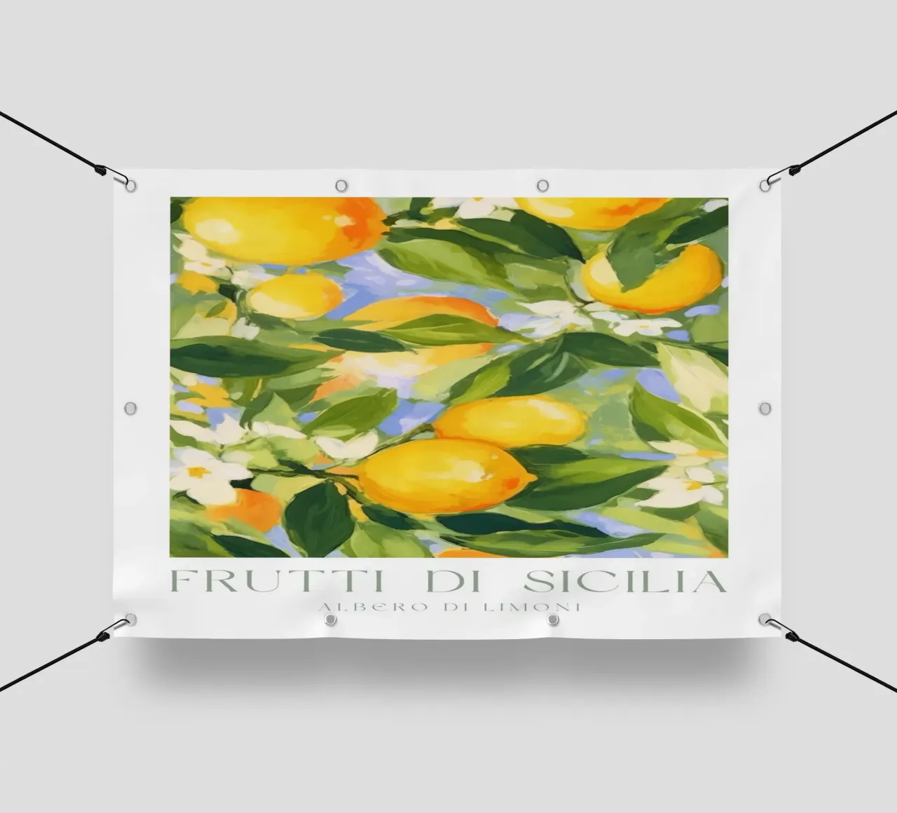 Italienische Zitrone Drucken, Obst Poster, Zitrone Italienisch Wandkunst PVC Plane von Bella Studio