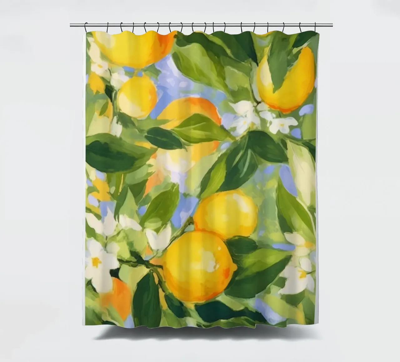 Italienische Zitrone Drucken, Obst Poster, Zitrone Italienisch Wandkunst Duschvorhang von Bella Studio