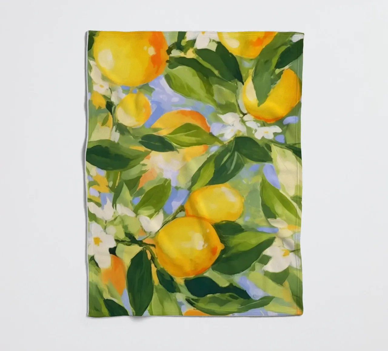 Italienische Zitrone Drucken, Obst Poster, Zitrone Italienisch Wandkunst Fleecedecke von Bella Studio