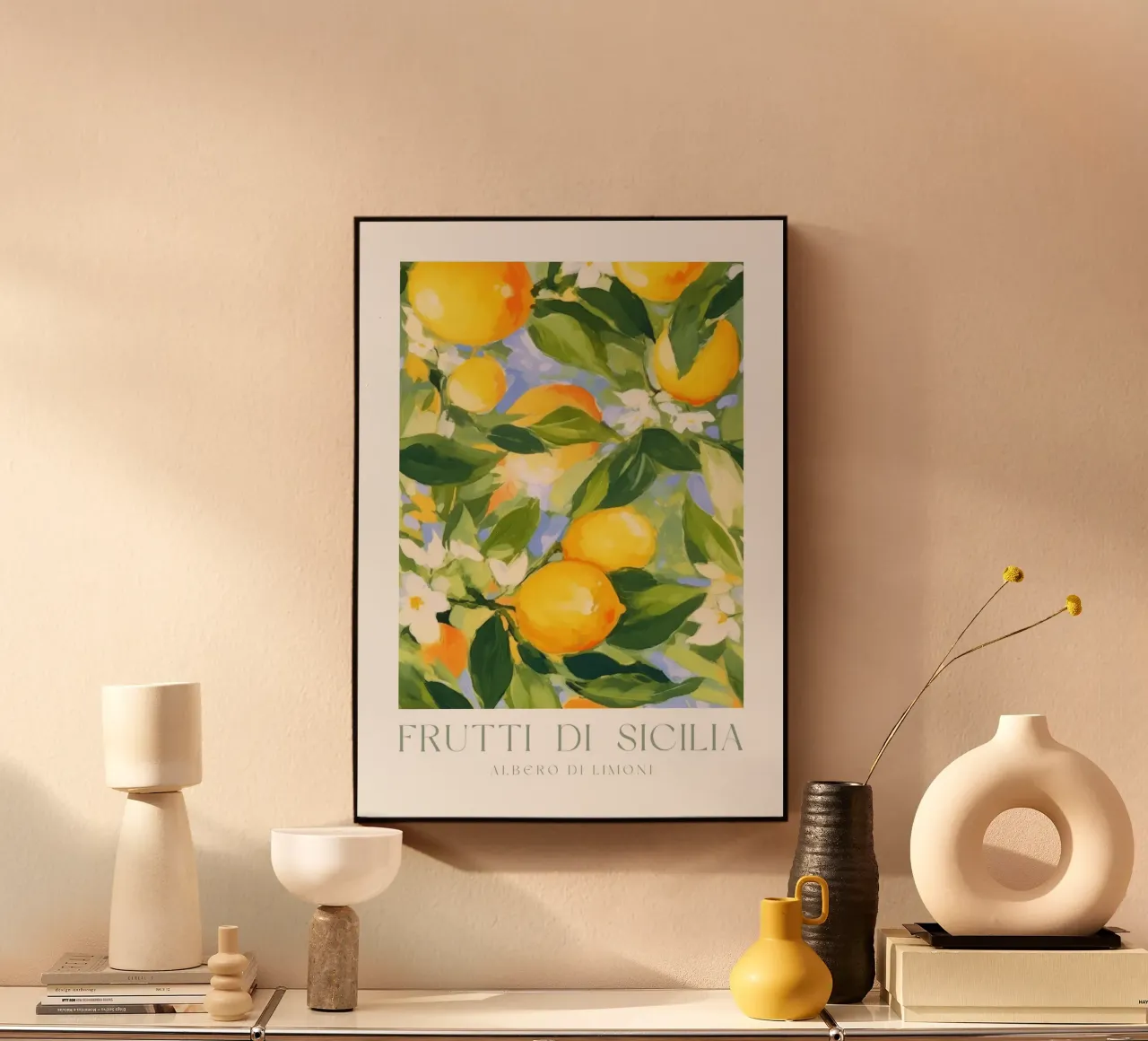 Italienische Zitrone Drucken, Obst Poster, Zitrone Italienisch Wandkunst Acryl-Glas von Bella Studio