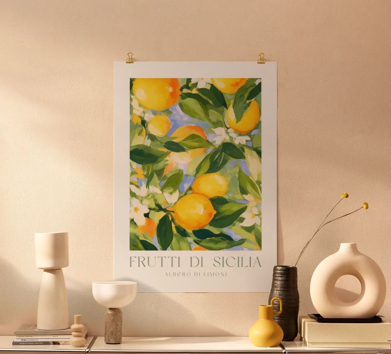 Italienische Zitrone Drucken, Obst Poster, Zitrone Italienisch Wandkunst Poster von Bella Studio
