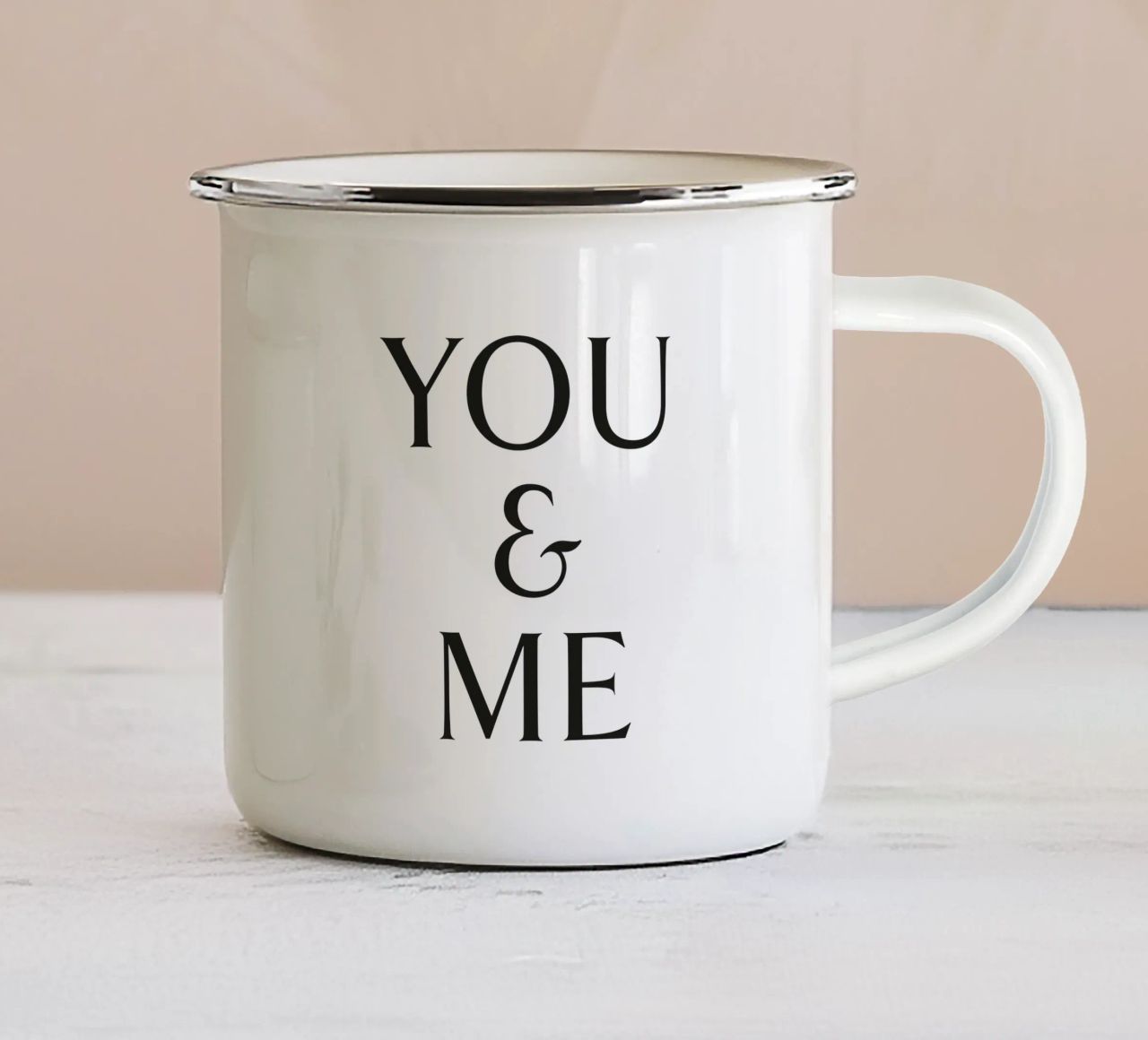 DU & ICH Emaille Tasse von Katja Stehle Design