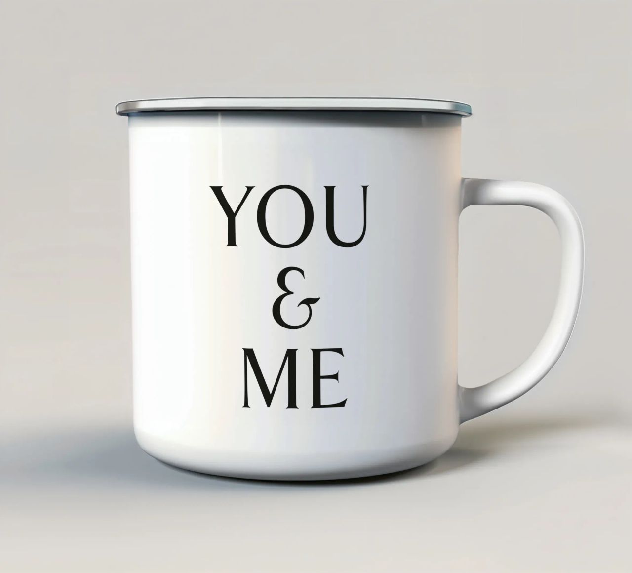 DU & ICH Emaille Tasse von Katja Stehle Design