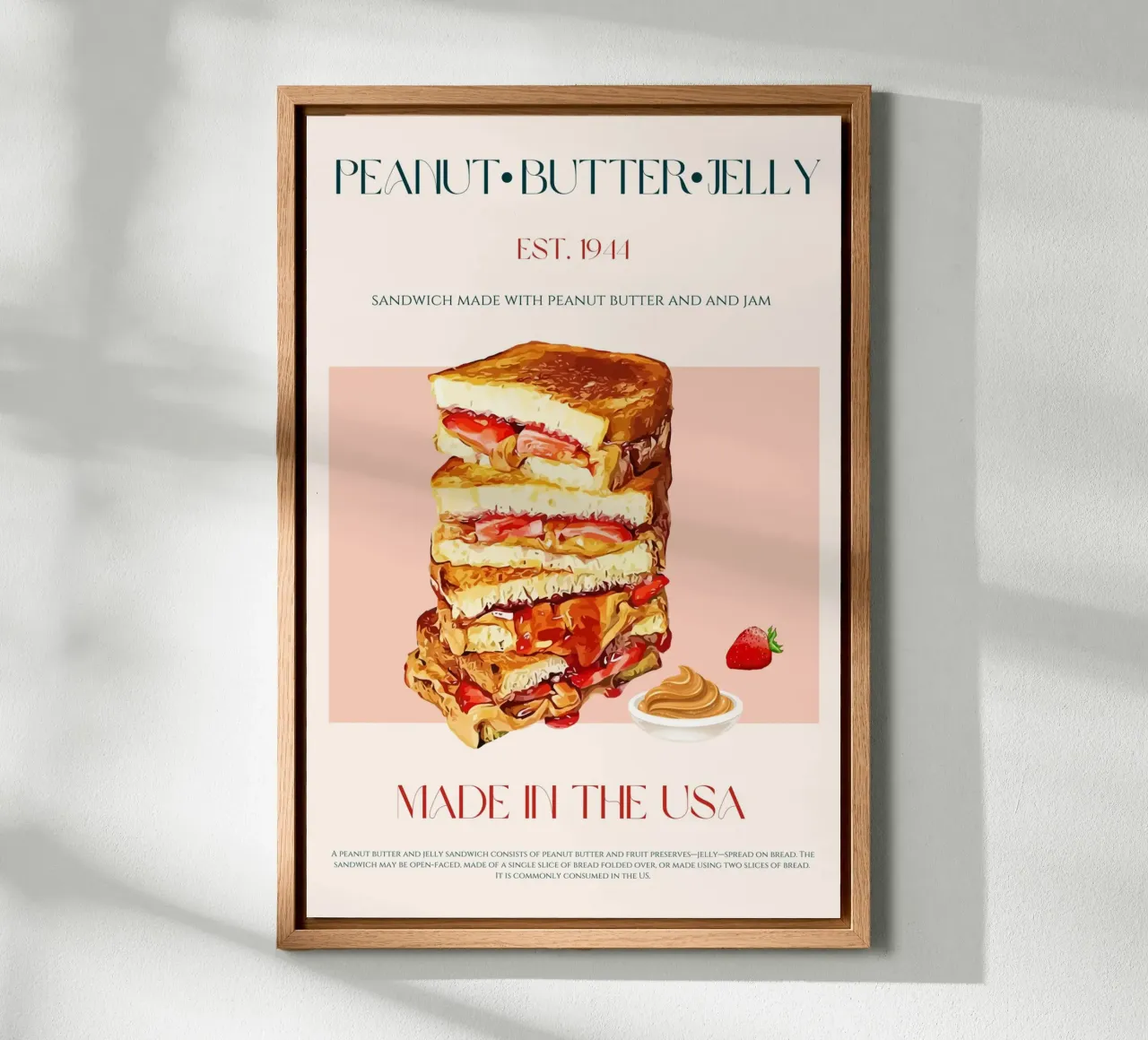 Peanut Butter & Jelly Print canvas by KOKRPrints