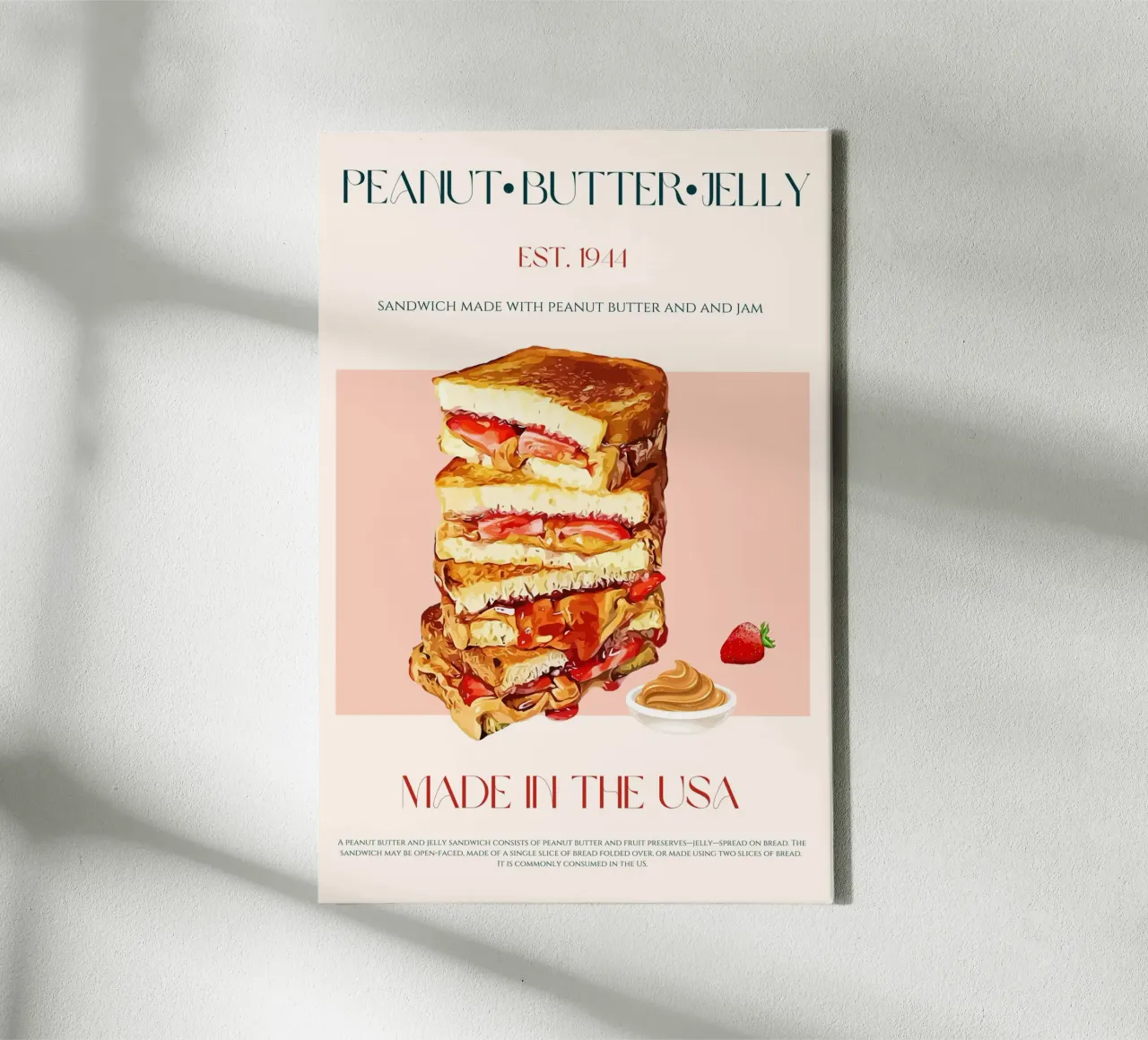 Peanut Butter & Jelly Print canvas by KOKRPrints