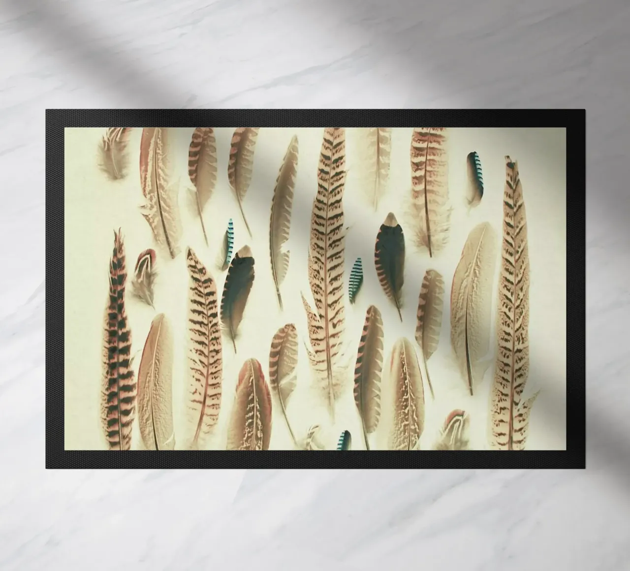 Found Feathers doormat by Cassia Beck Photography