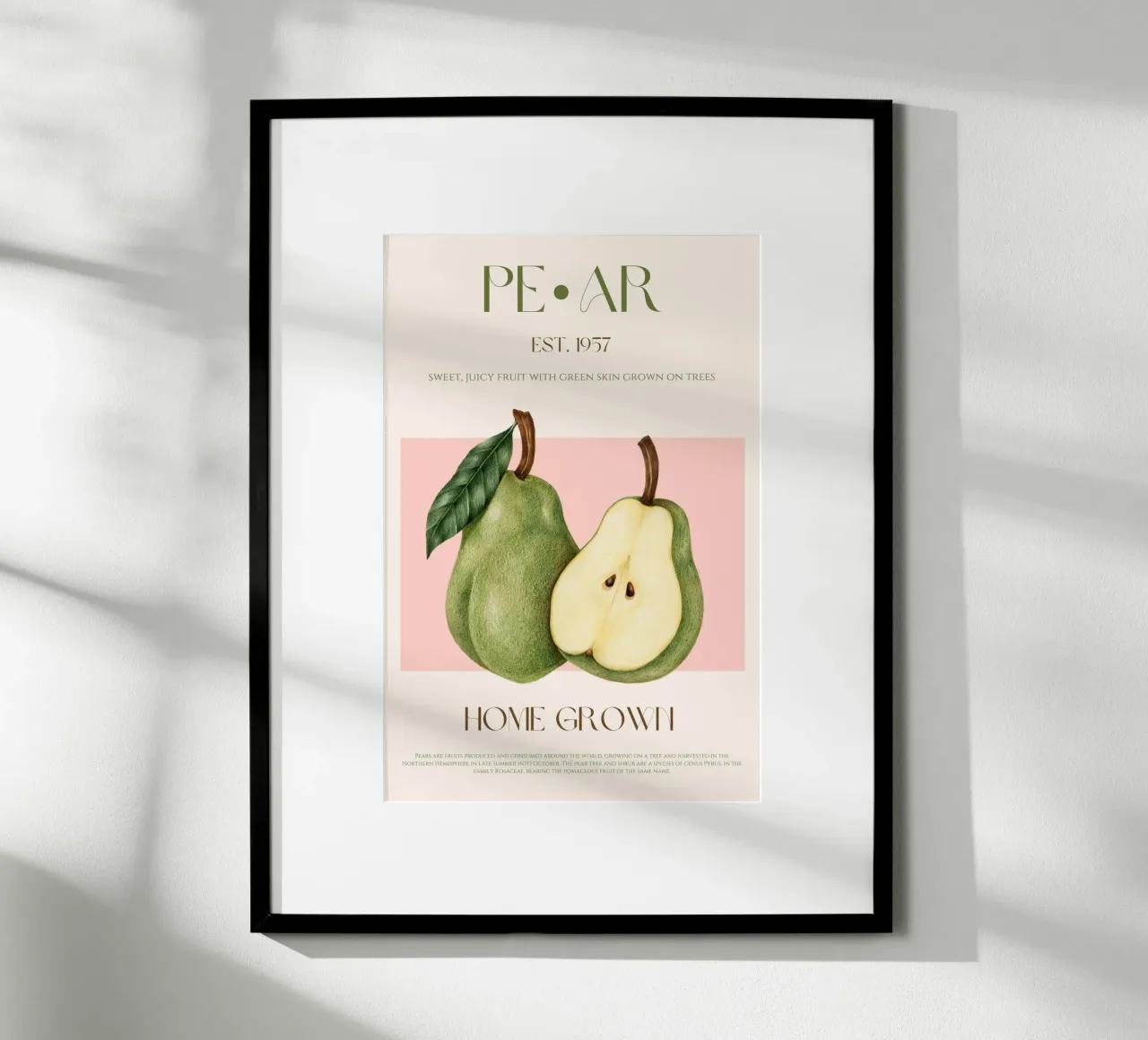 Stampa di frutta a pera poster con telaio in alluminio da KOKRPrints