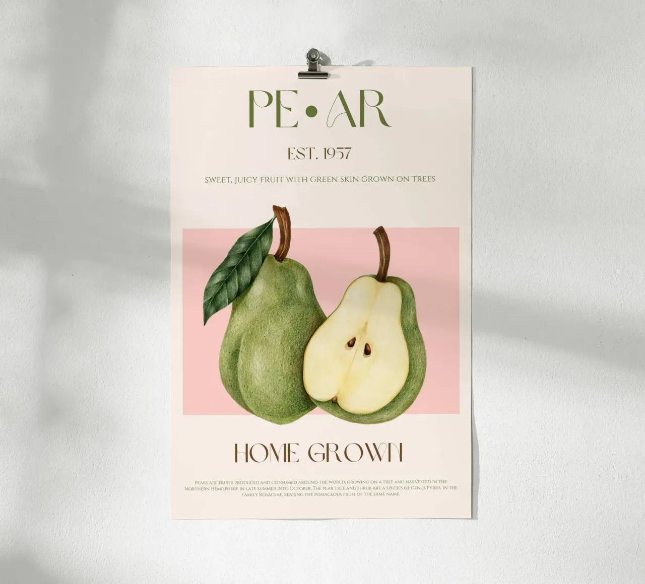 Stampa di frutta a pera poster con telaio in alluminio da KOKRPrints