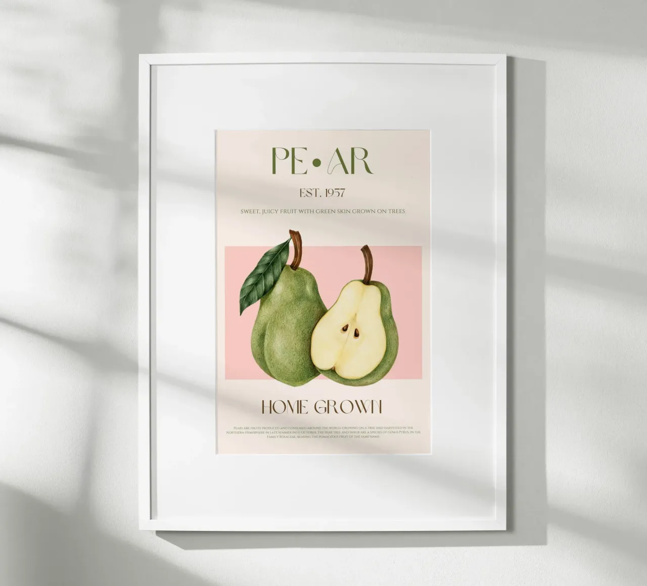 Stampa di frutta a pera poster con telaio in alluminio da KOKRPrints