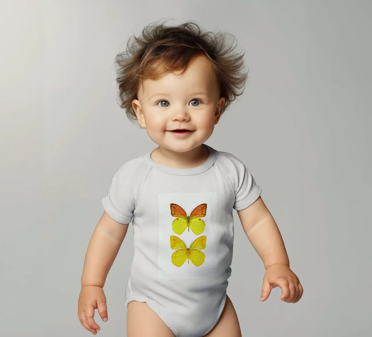 Butterfly 7 short-sleeve baby romper by Curious Collections by Marielle Leenders