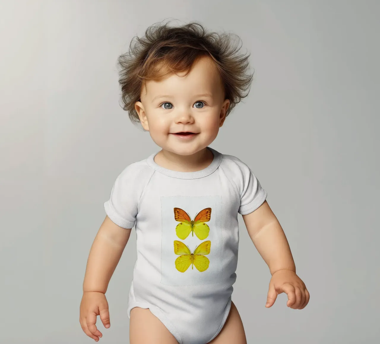 Butterfly 7 short-sleeve baby romper by Curious Collections by Marielle Leenders