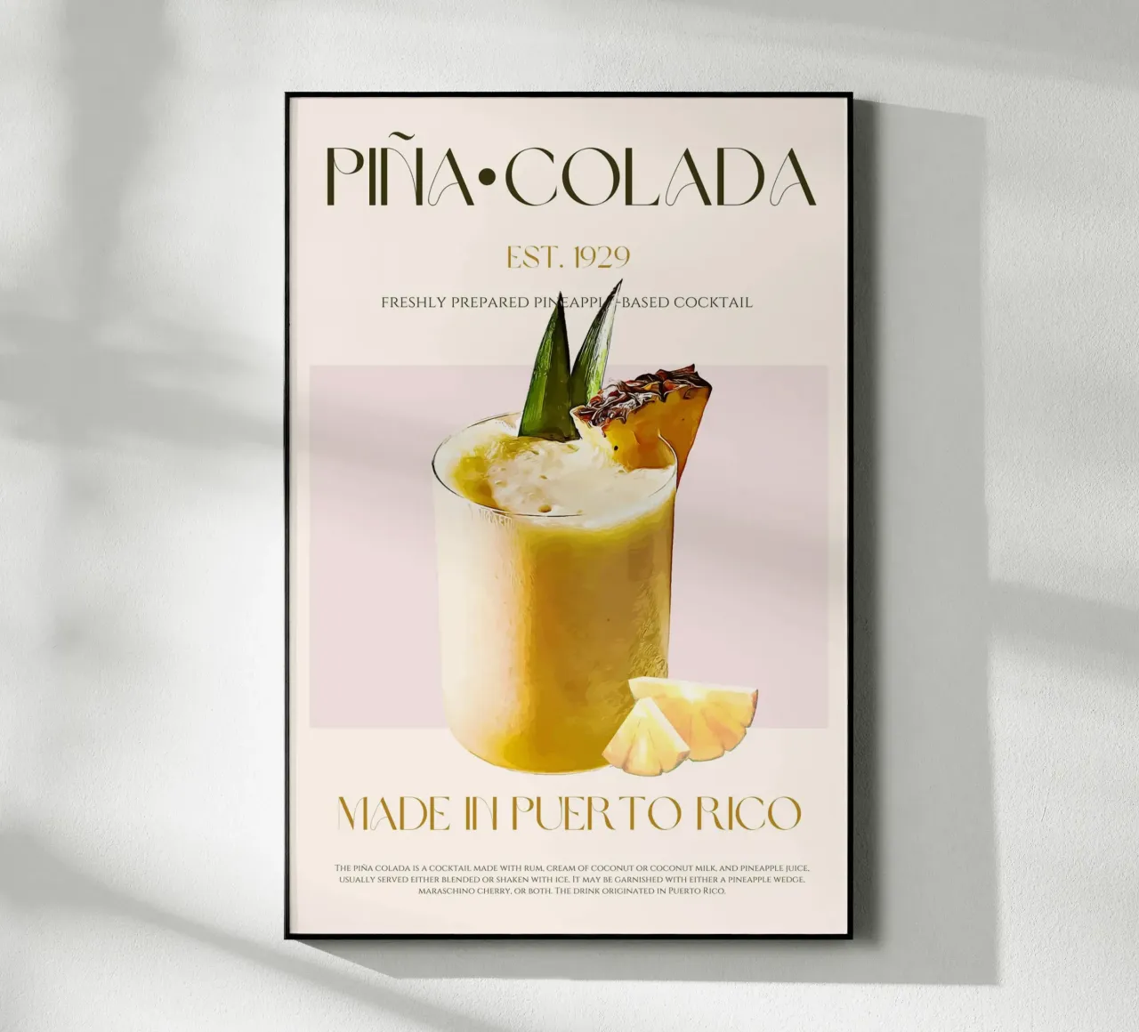 Pina Colada Cocktail Print acrylic glass by KOKRPrints