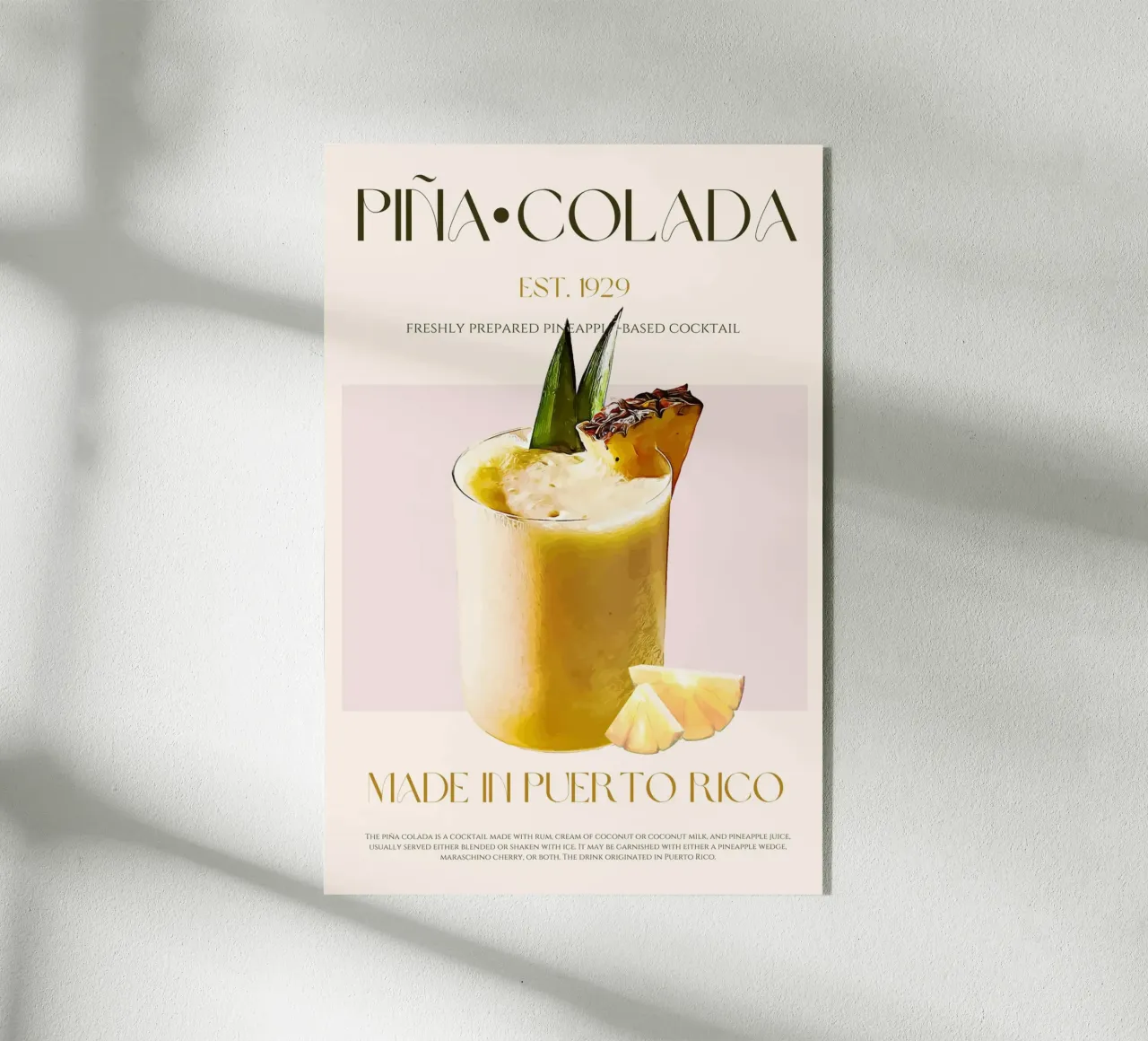 Pina Colada Cocktail Print acrylic glass by KOKRPrints