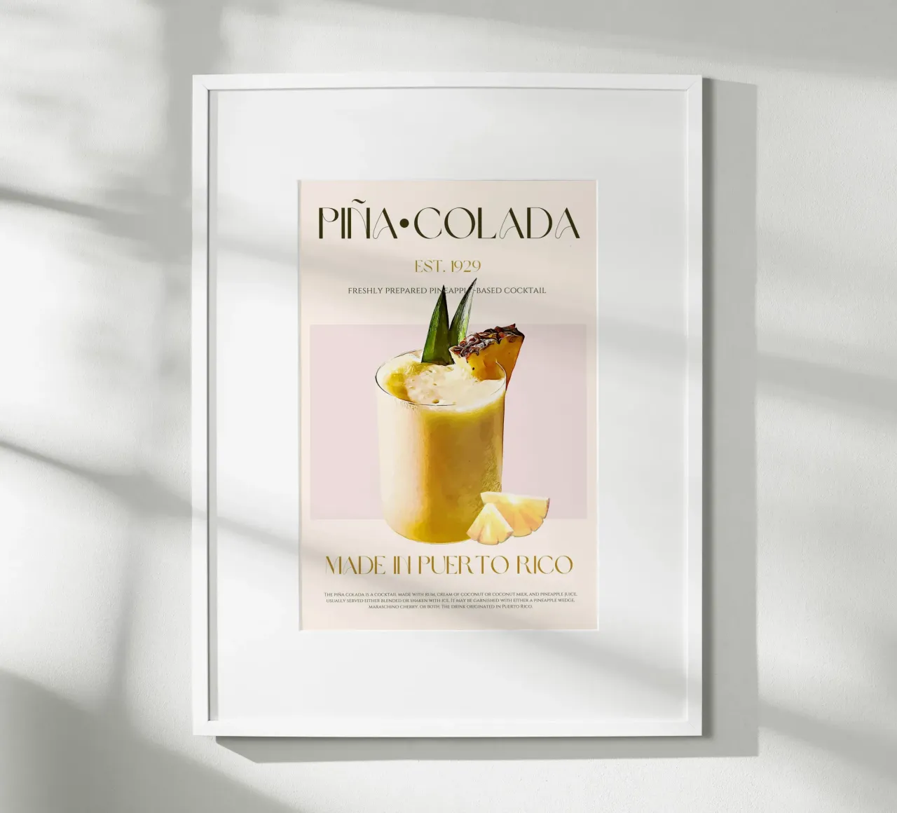 Pina Colada Cocktail Print poster by KOKRPrints