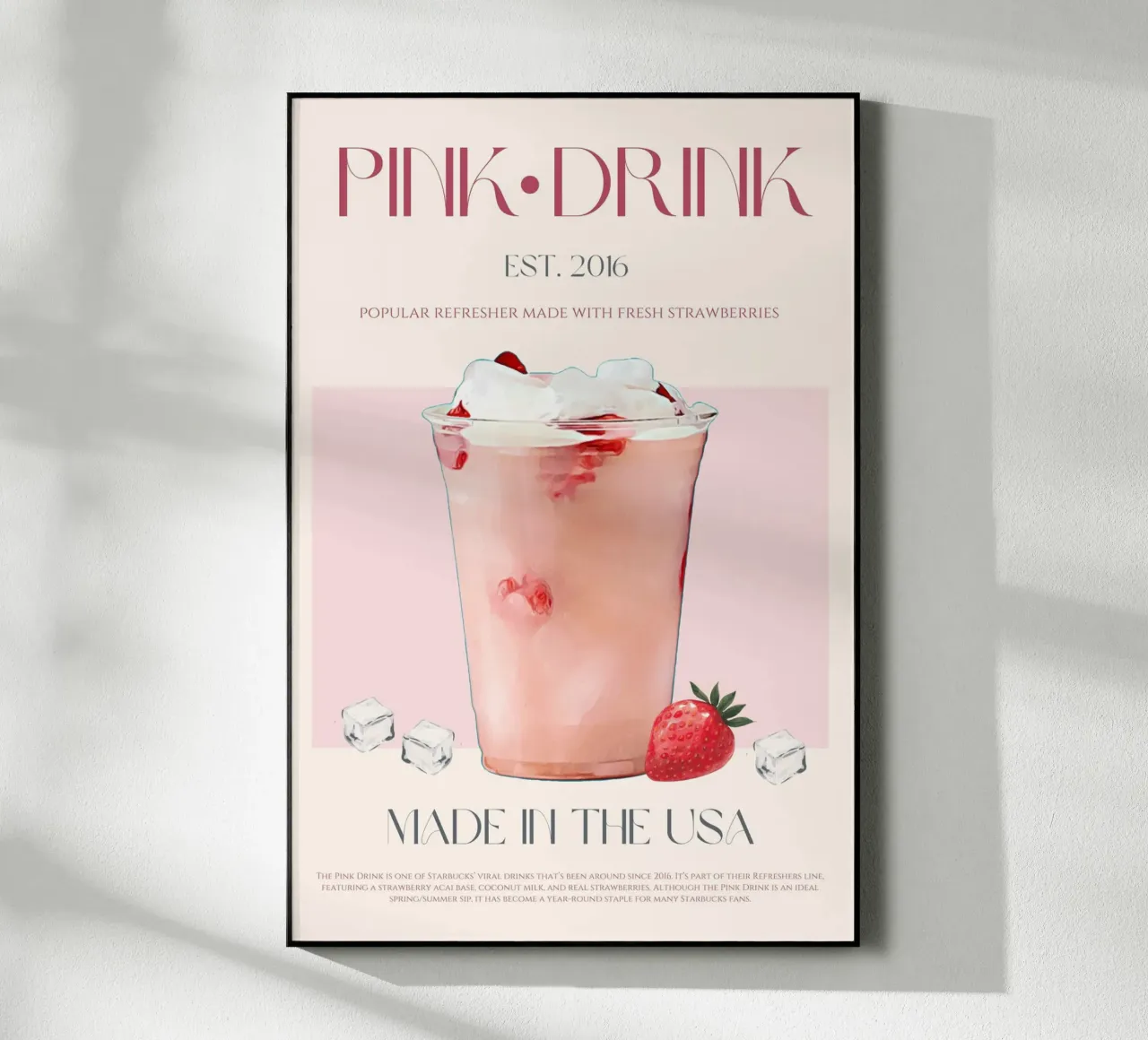 Pink Drink Print acrylic glass by KOKRPrints