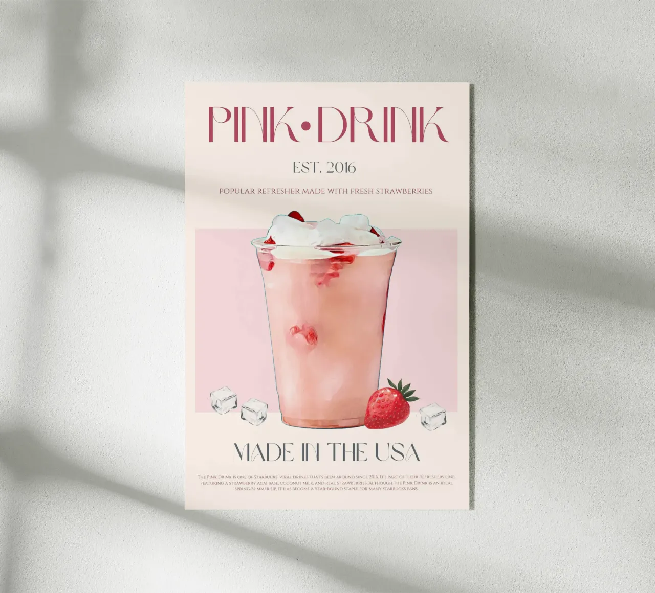 Pink Drink Print acrylic glass by KOKRPrints