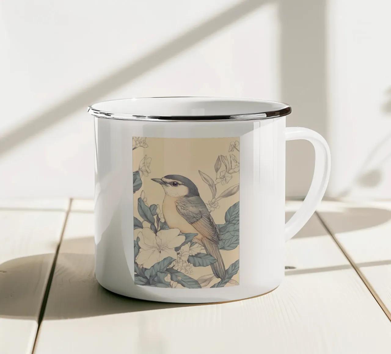 Uccelli nella giungla tazza in smalto da Melloi Art Print