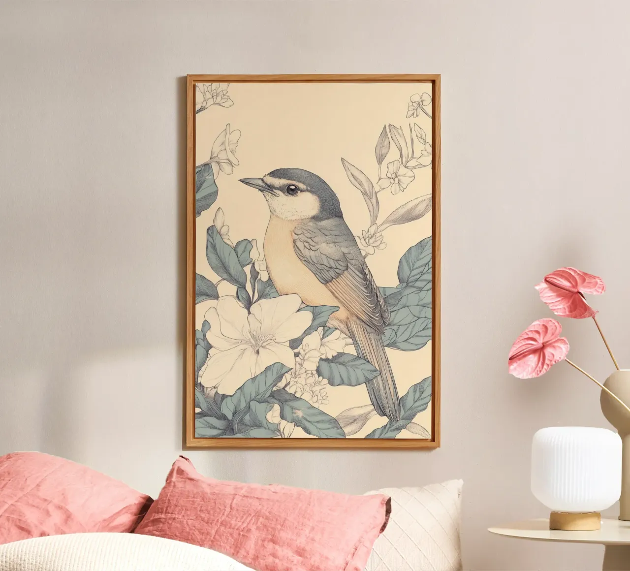 Uccelli nella giungla alluminio dibond da Melloi Art Print