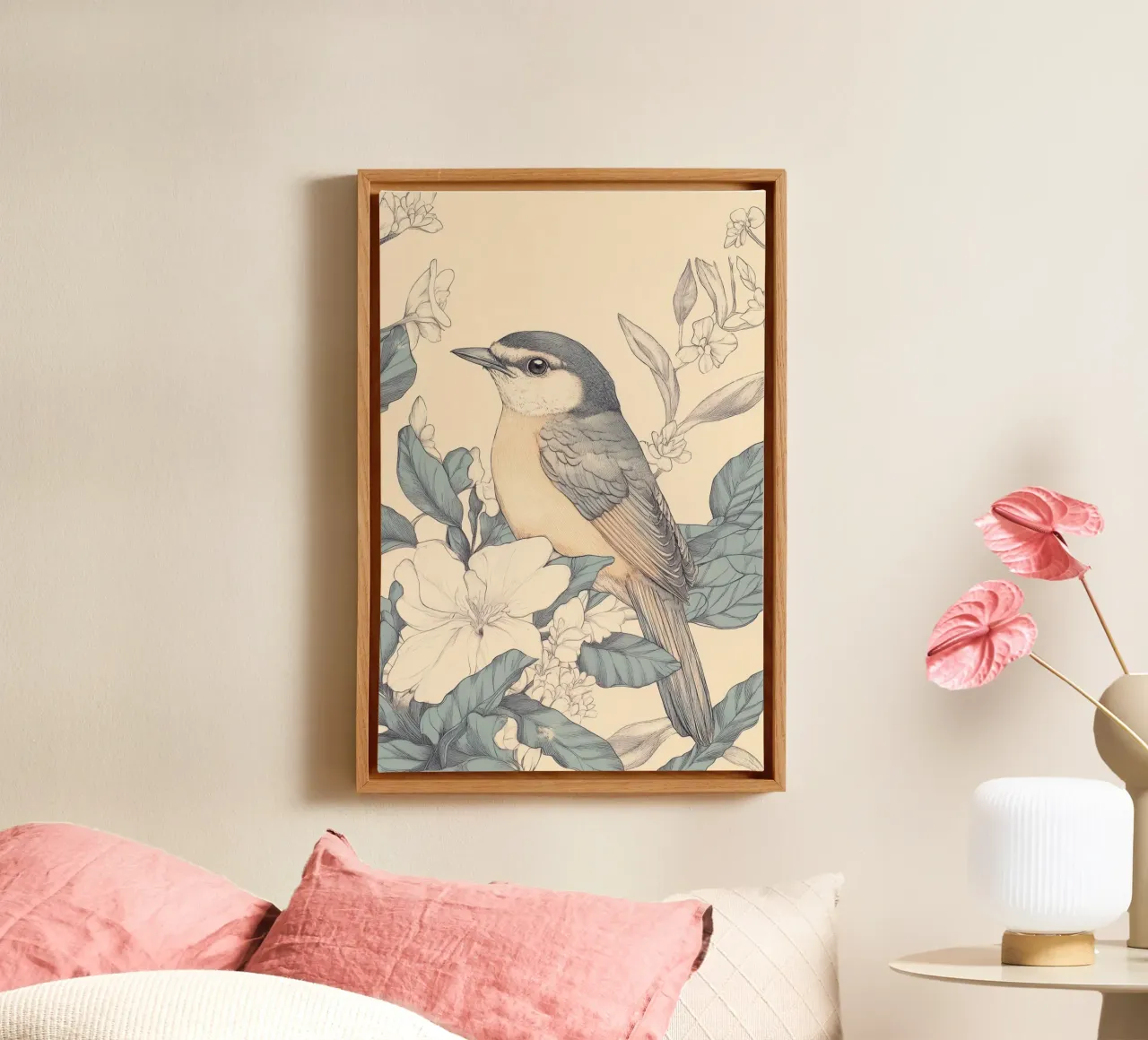 Bird in the Jungle canvas by Melloi Art Print