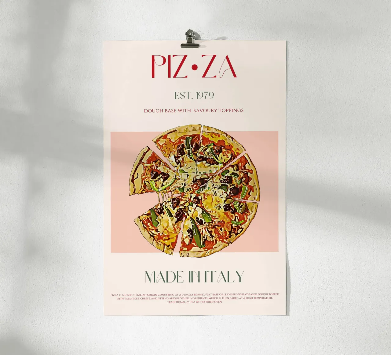 Pizza Print poster by KOKRPrints
