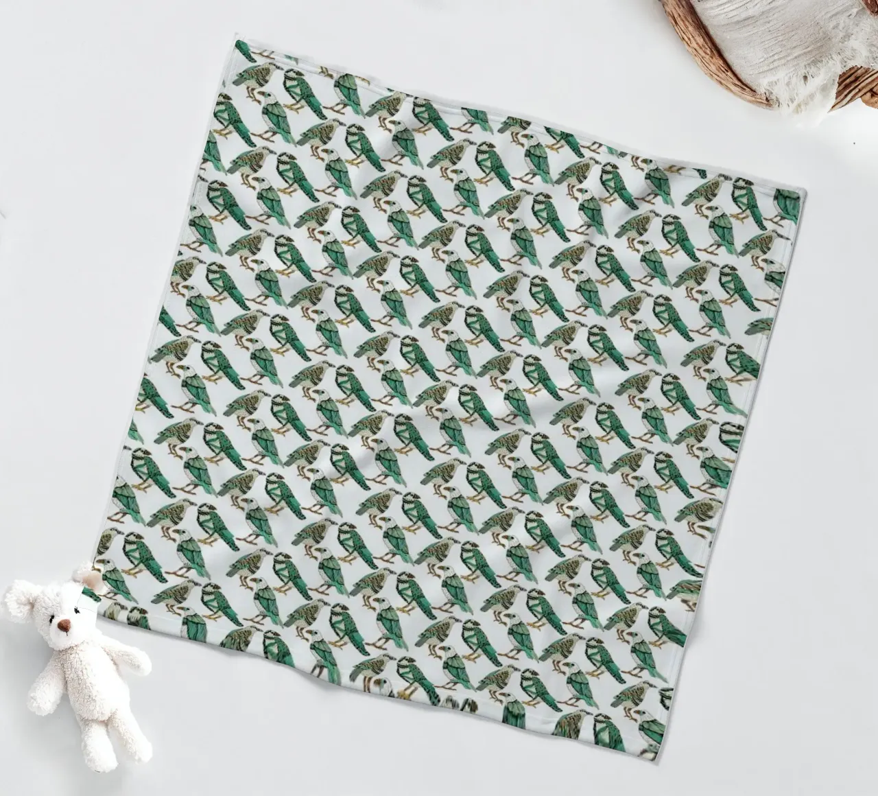 Retro Birds coperta in pile da Pom Graphic Design