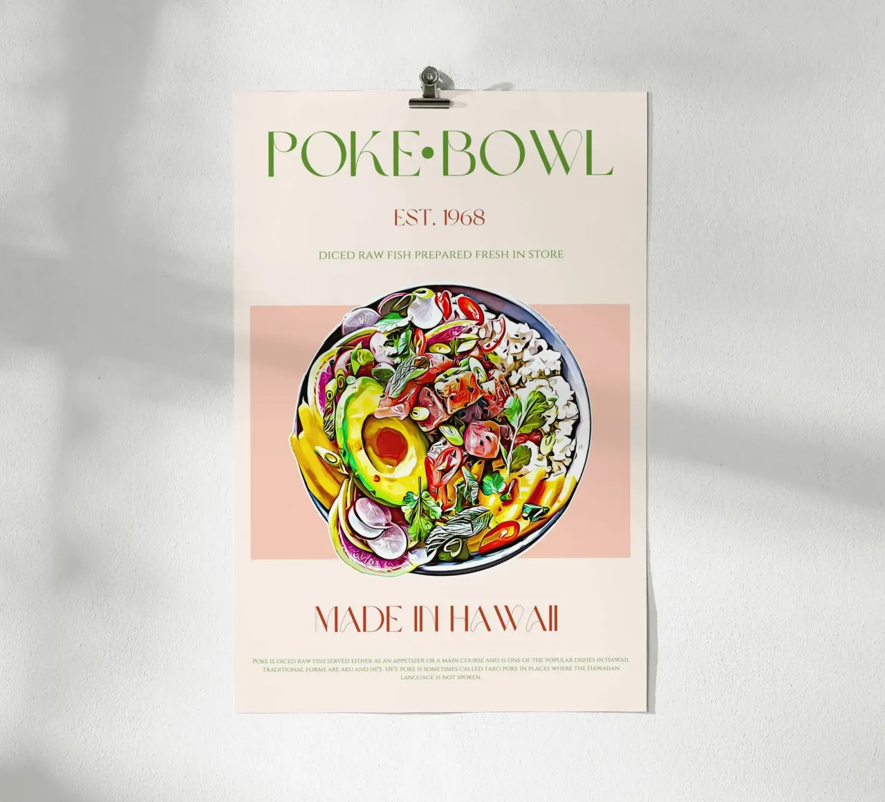 Poke Bowl Print poster by KOKRPrints
