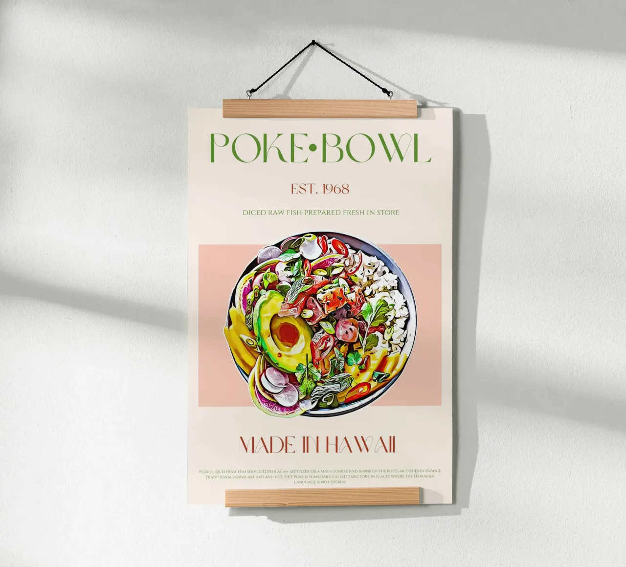 Poke Bowl Print poster by KOKRPrints
