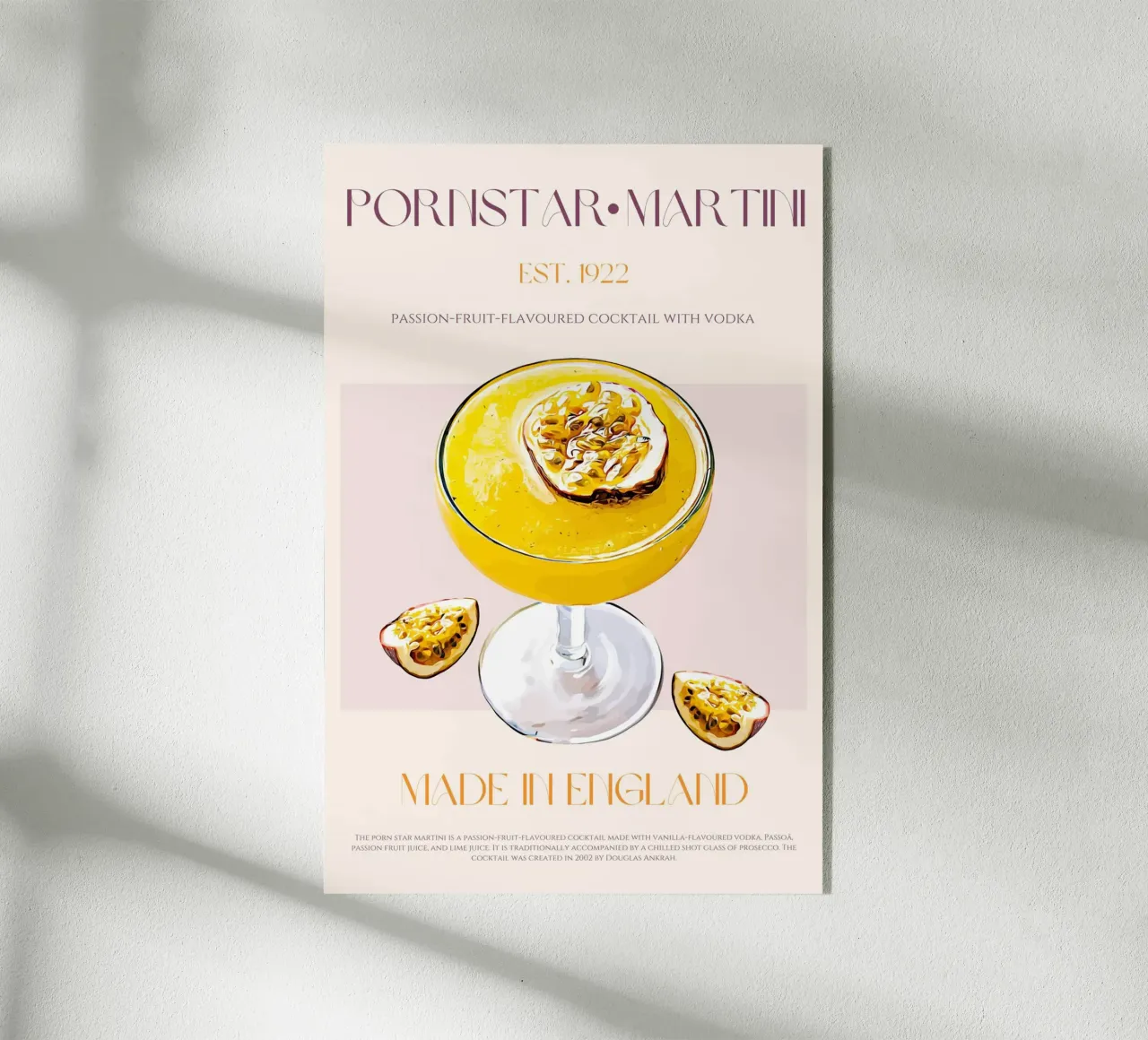 Pornstar Martini Cocktail Print acrylic glass by KOKRPrints