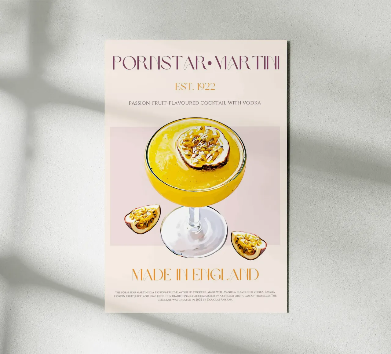 Pornstar Martini Cocktail Print alu-dibond by KOKRPrints