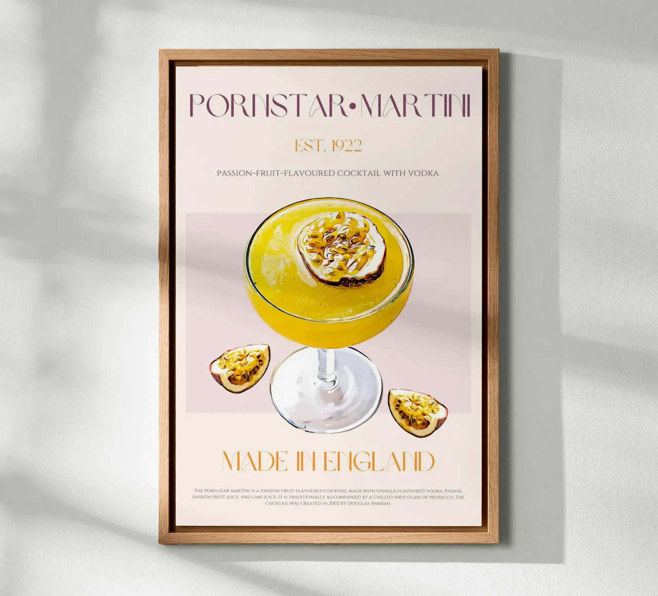 Pornstar Martini Cocktail Print canvas by KOKRPrints