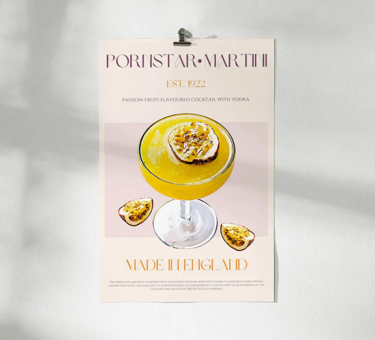 Pornstar Martini Cocktail Print hahnemühle by KOKRPrints