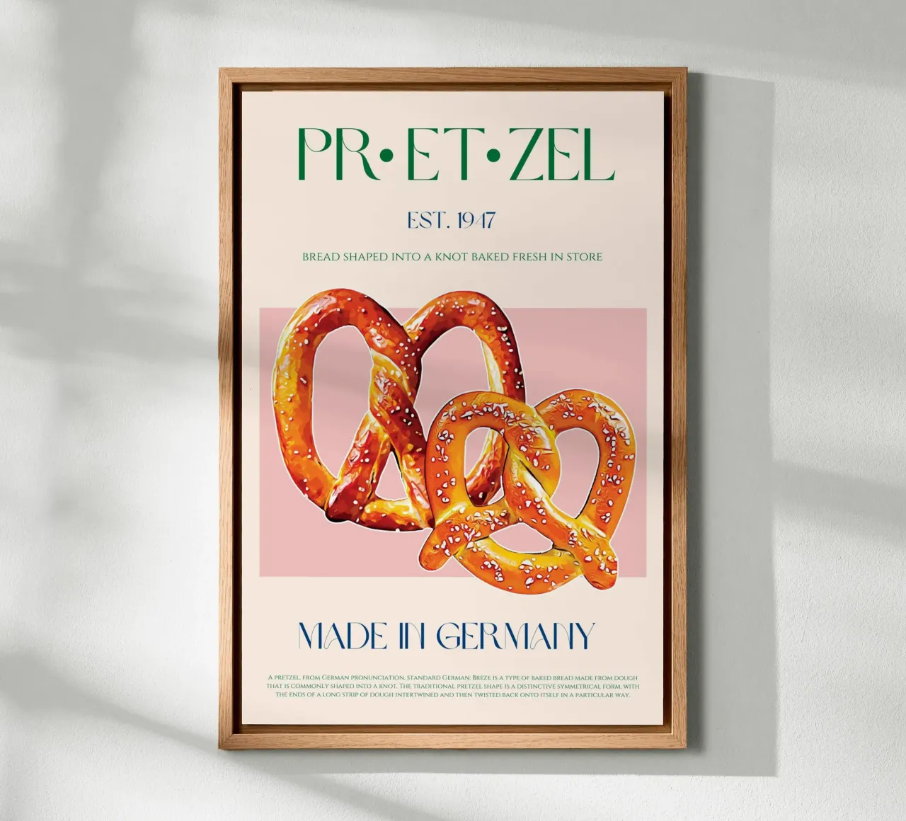 Pretzel Print canvas by KOKRPrints