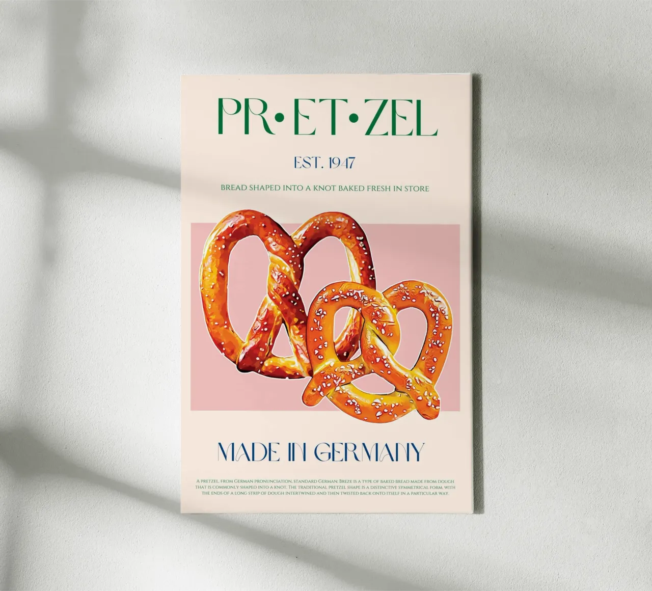 Pretzel Print canvas by KOKRPrints