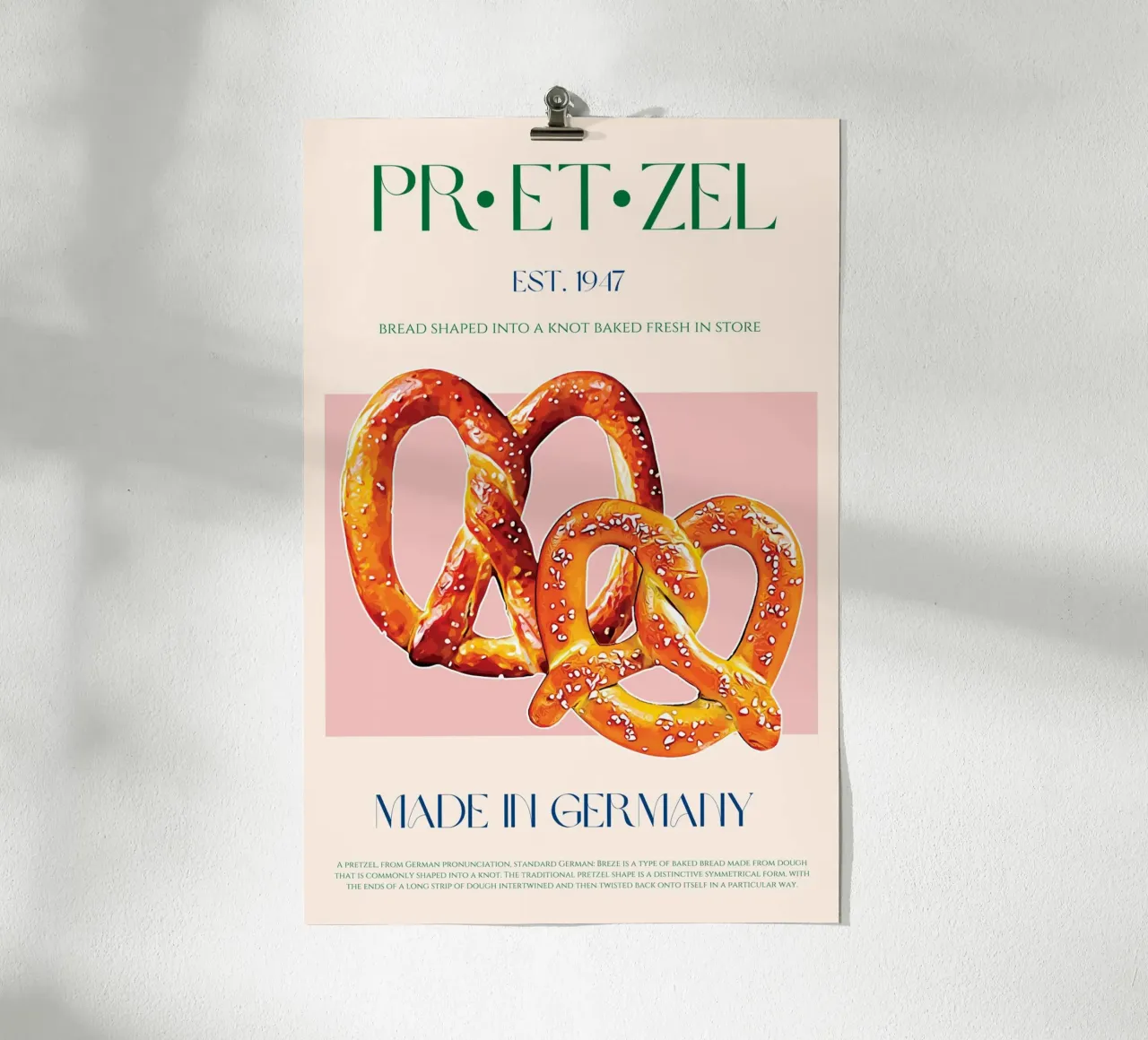 Pretzel Print poster by KOKRPrints