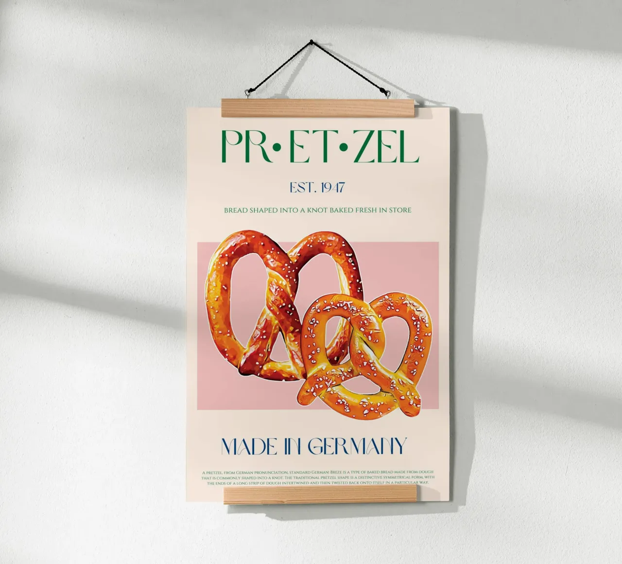 Pretzel Print poster by KOKRPrints