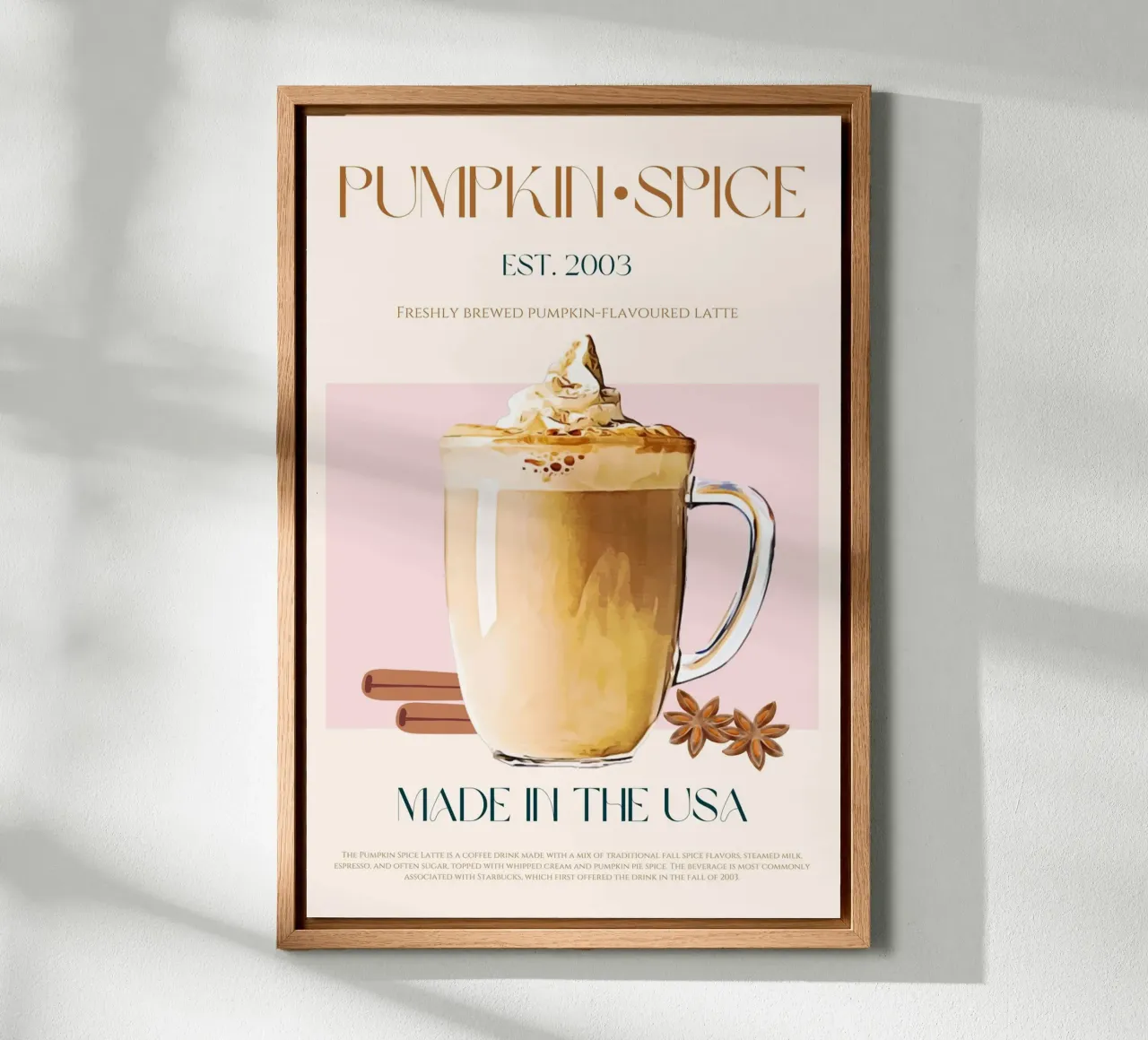 Pumpkin Spice Latte Print canvas by KOKRPrints