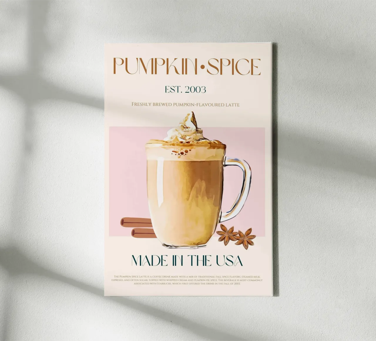 Pumpkin Spice Latte Print canvas by KOKRPrints