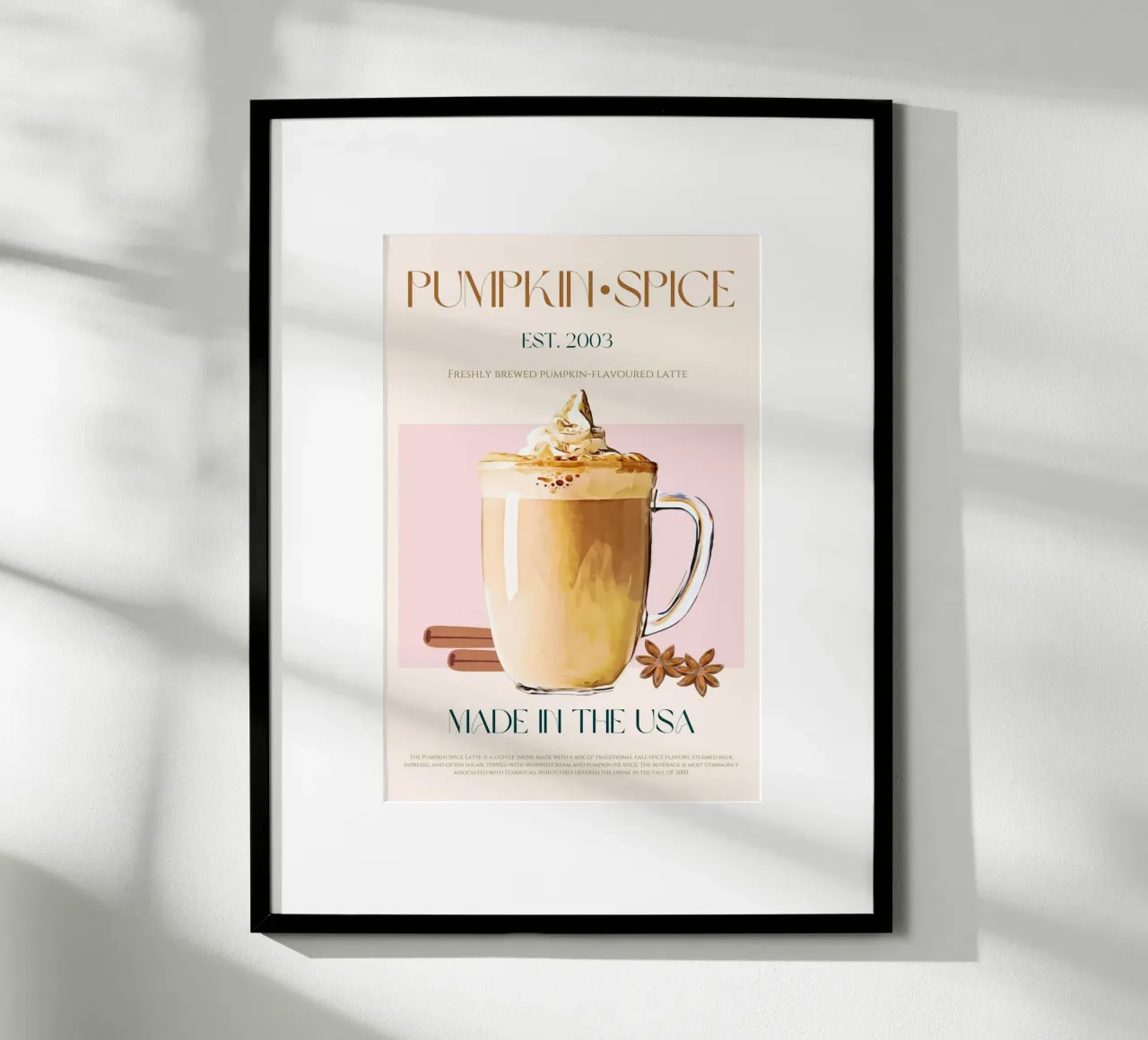 Pumpkin Spice Latte Print poster by KOKRPrints