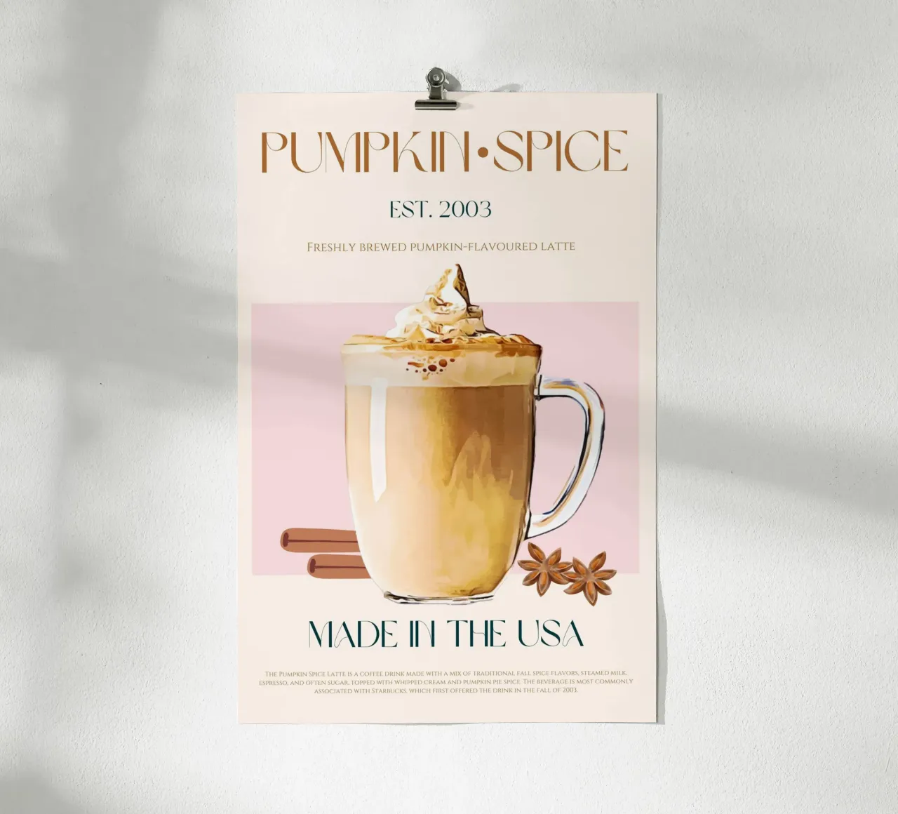 Pumpkin Spice Latte Print poster by KOKRPrints