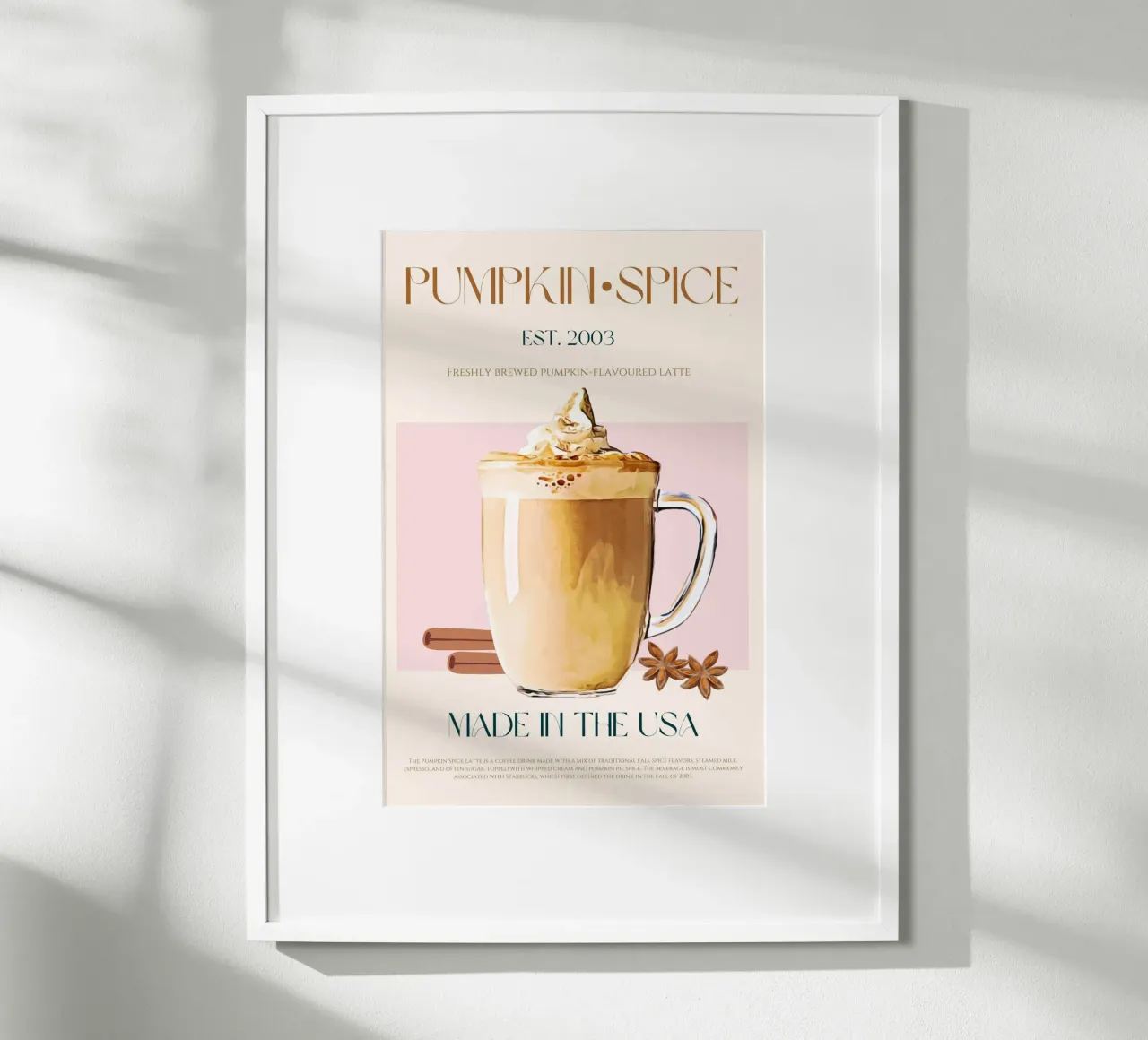 Pumpkin Spice Latte Print poster by KOKRPrints