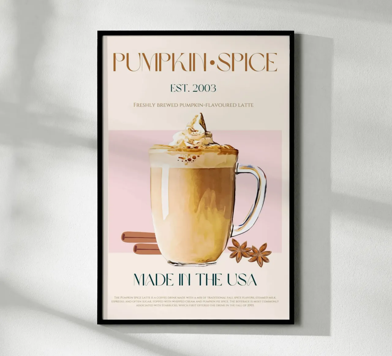 Pumpkin Spice Latte Print poster by KOKRPrints