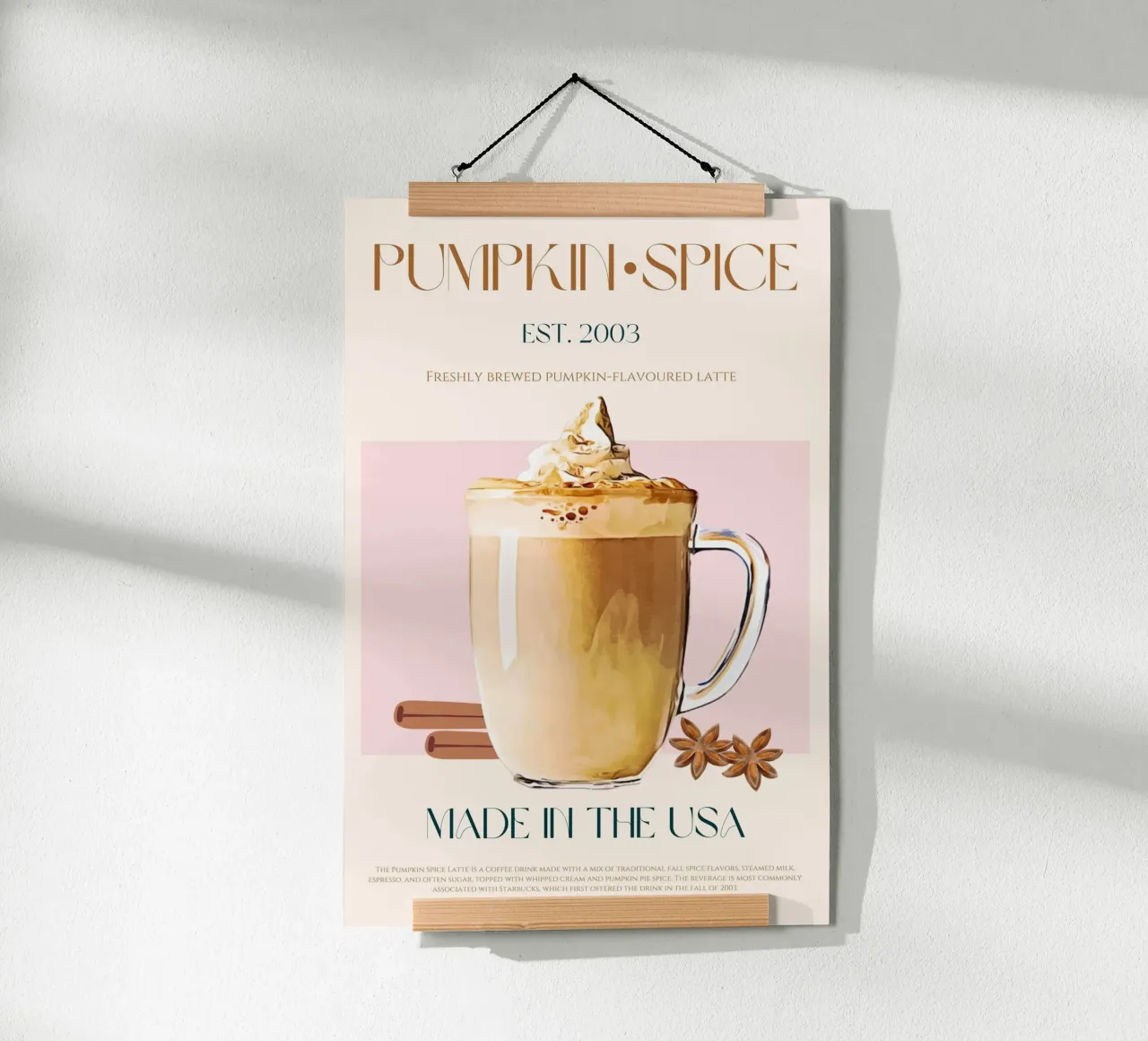 Pumpkin Spice Latte Print poster by KOKRPrints