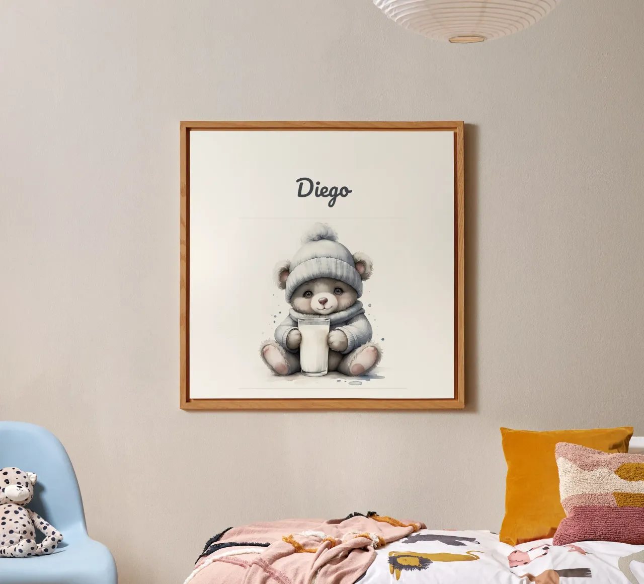 Orsacchiotto con latte alluminio dibond da Indigo Rain