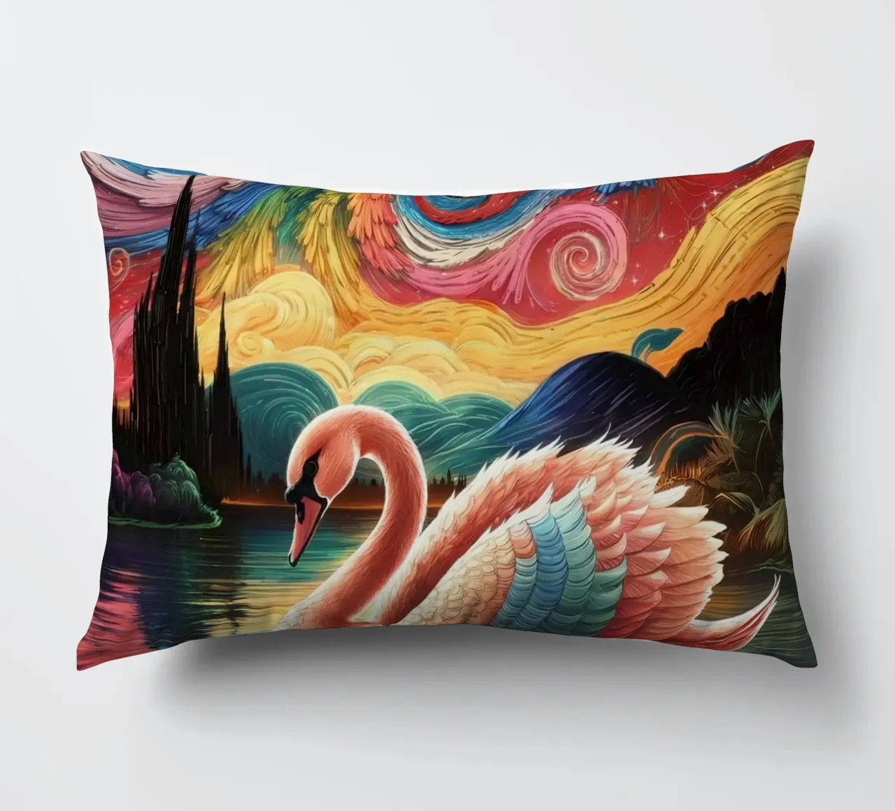 Cigno e notte stellata cuscino da logic
