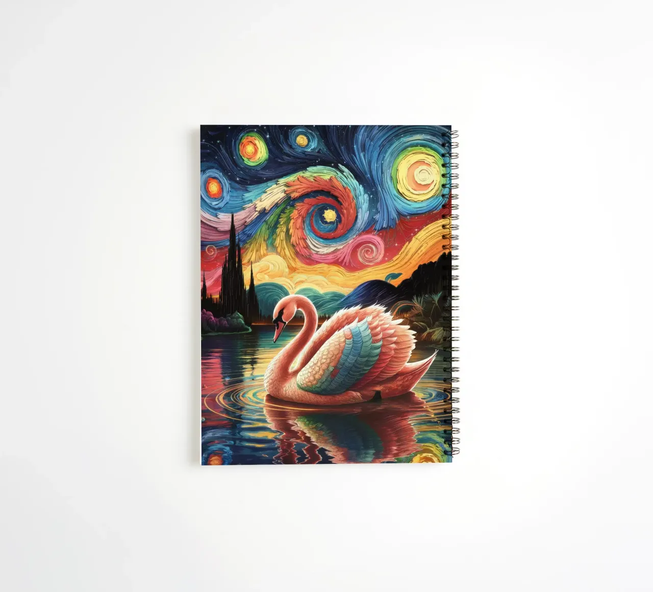 Swan And Starry Night spiral notebook by logic