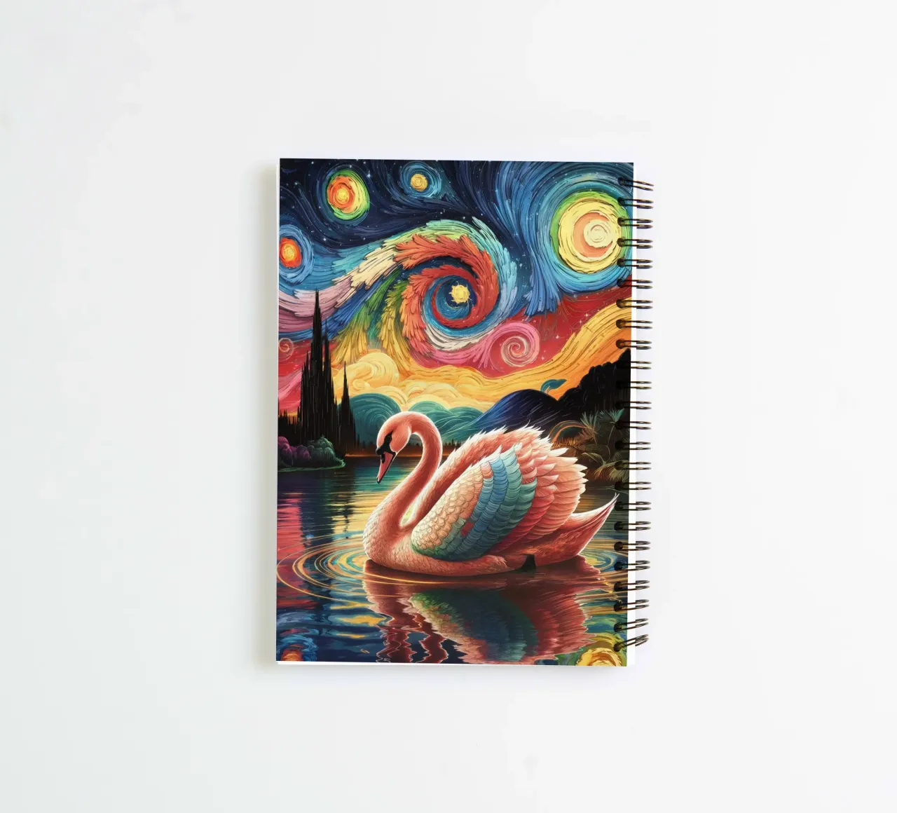 Swan And Starry Night spiral notebook by logic