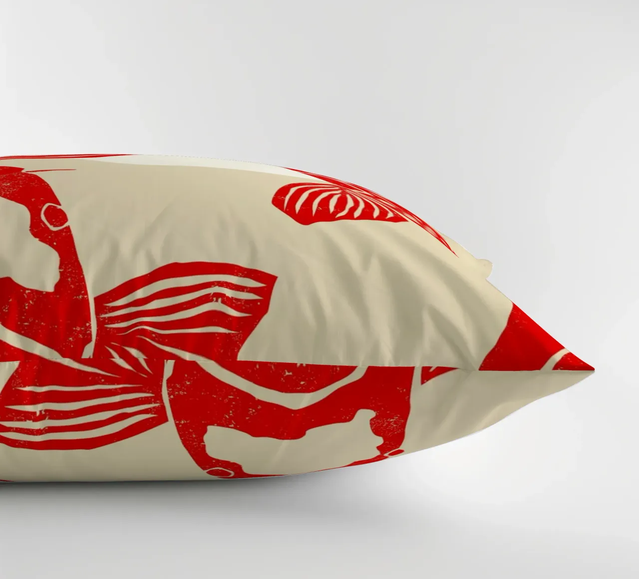 Red koi fish decorative cushion by Indigo Rain