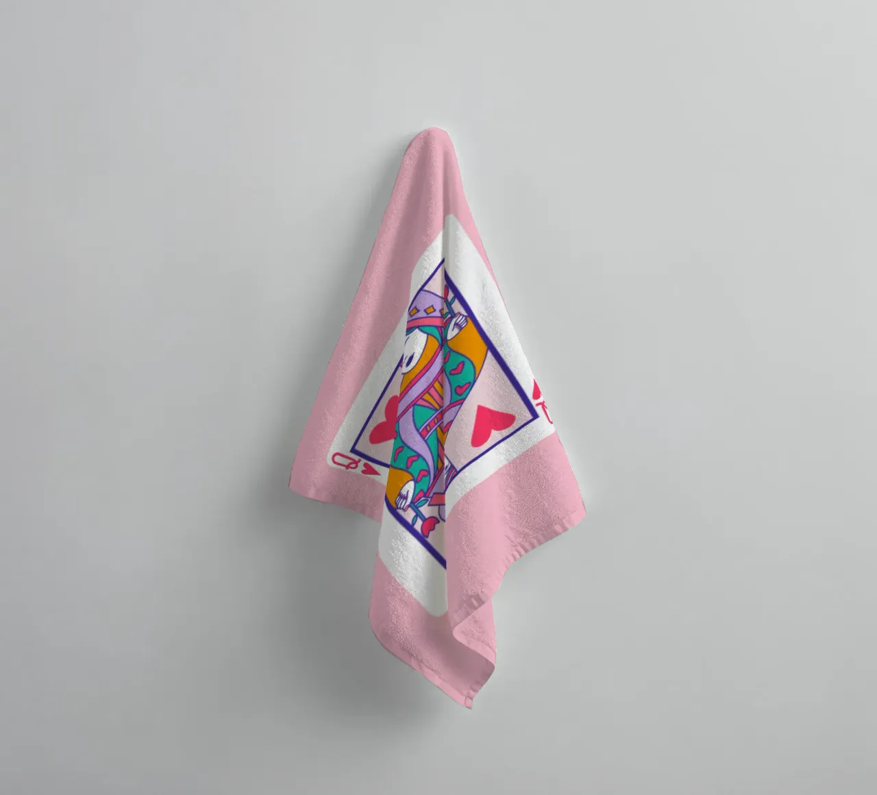 QUEEN OF HEARTS towel by LAUSEMIA DESIGN STUDIO