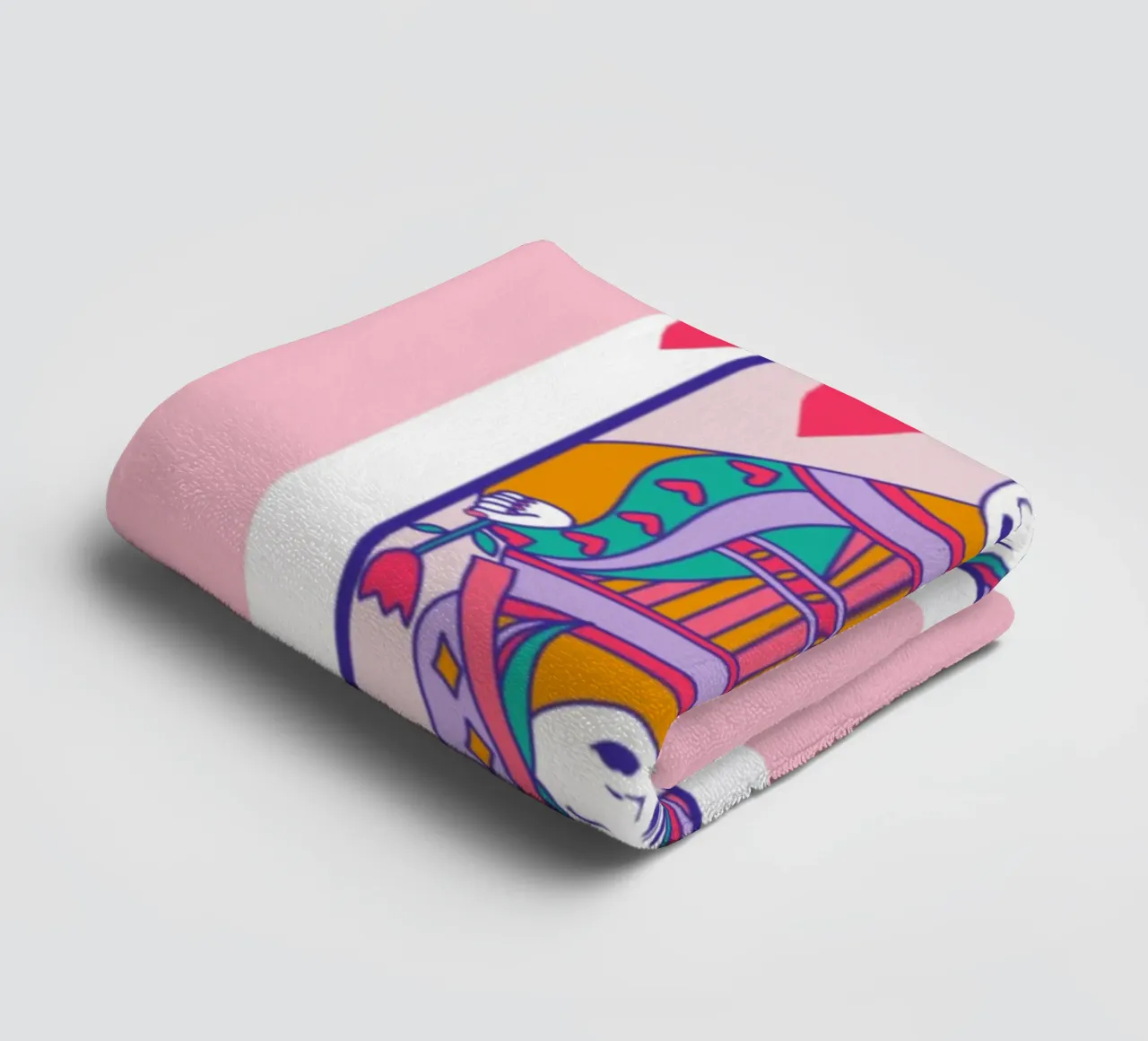 QUEEN OF HEARTS towel by LAUSEMIA DESIGN STUDIO