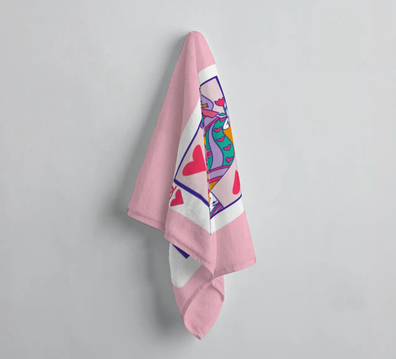 QUEEN OF HEARTS towel by LAUSEMIA DESIGN STUDIO